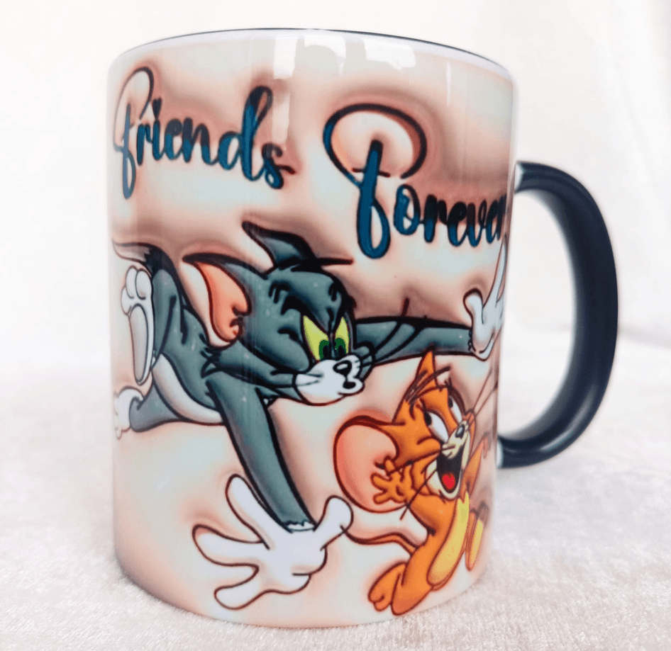tom ve jerry Baskı içi ve Kulpu Renkli Kupa