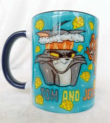 tom ve jerry Baskı içi ve Kulpu Renkli Kupa