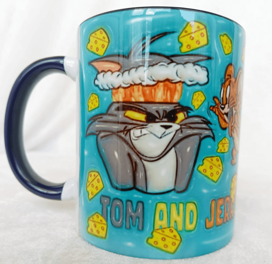 tom ve jerry Baskı içi ve Kulpu Renkli Kupa