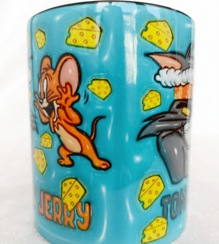 tom ve jerry Baskı içi ve Kulpu Renkli Kupa