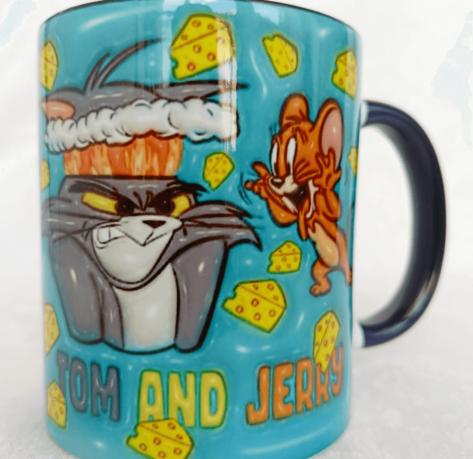 tom ve jerry Baskı içi ve Kulpu Renkli Kupa