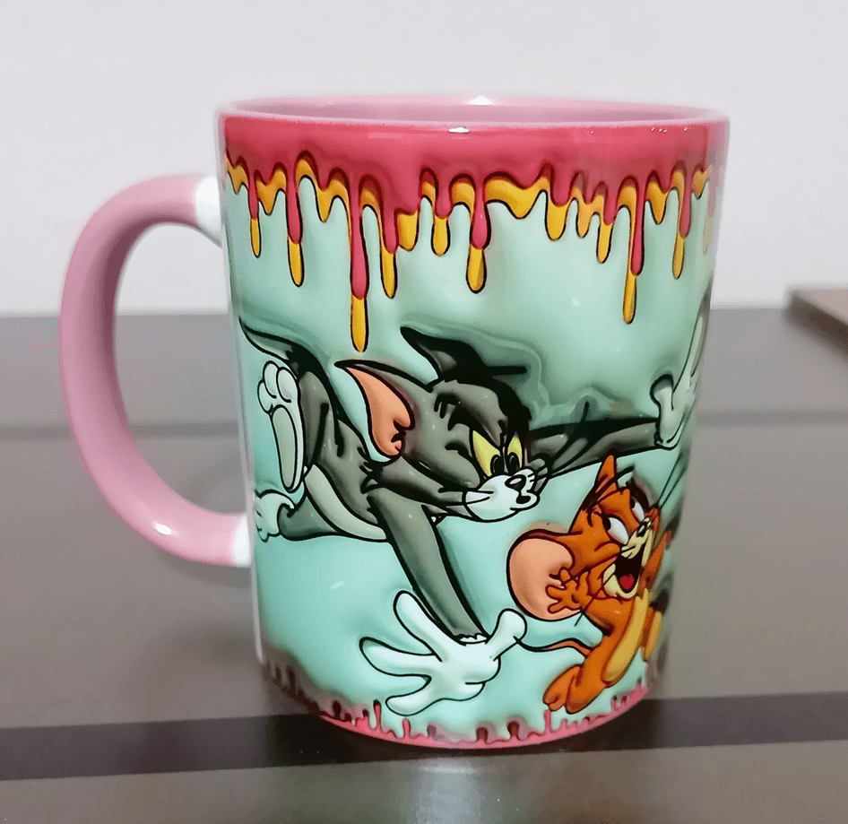 tom ve jerry Baskı içi ve Kulpu Renkli Kupa