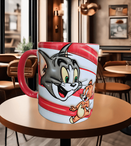 tom ve jerry Baskı içi ve Kulpu Renkli Kupa