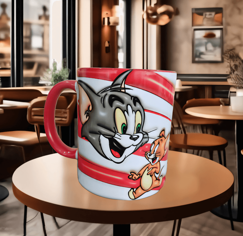 tom ve jerry Baskı içi ve Kulpu Renkli Kupa