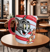 tom ve jerry Baskı içi ve Kulpu Renkli Kupa