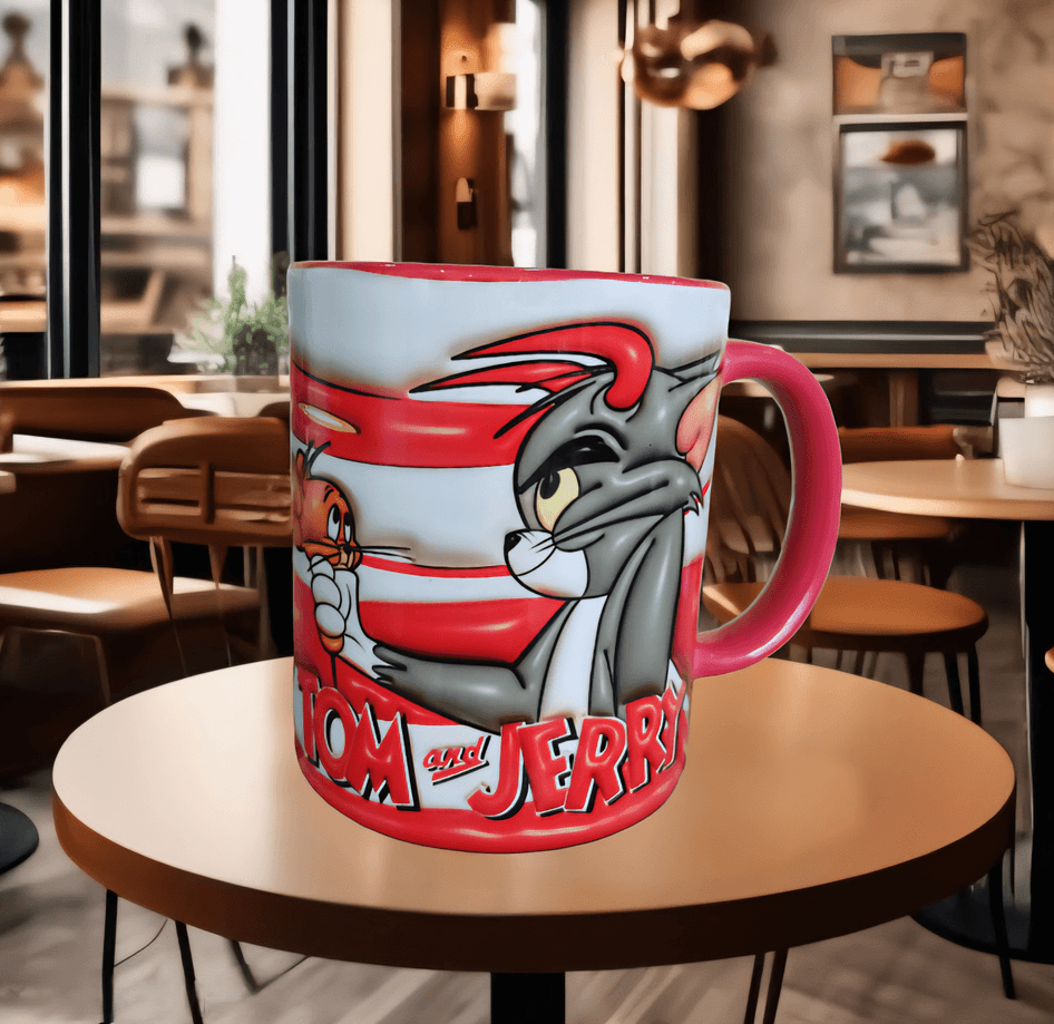 tom ve jerry Baskı içi ve Kulpu Renkli Kupa