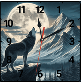 Kurt ve ay vintage baskı metal hediyelim dekoratif kaliteli duvar saati