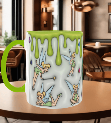 Prenses Baskı içi ve Kulpu Renkli Kupa