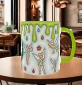 Prenses Baskı içi ve Kulpu Renkli Kupa