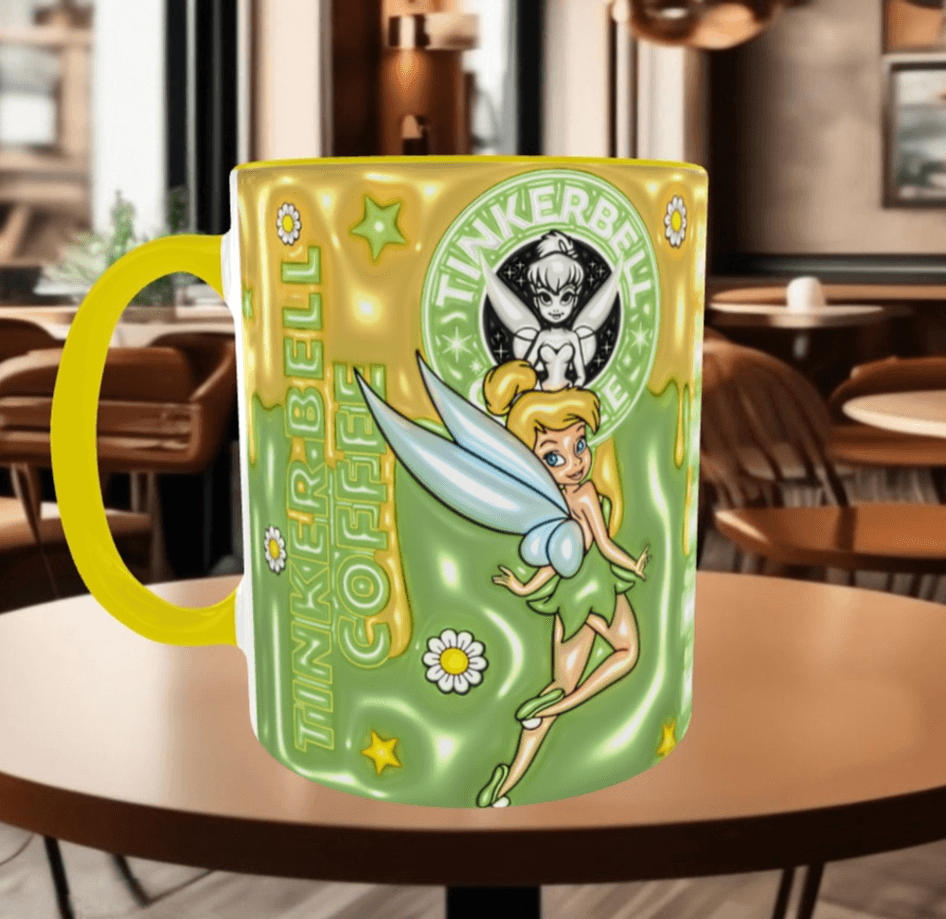 Prenses Baskı içi ve Kulpu Renkli Kupa