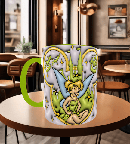 Prenses Baskı içi ve Kulpu Renkli Kupa