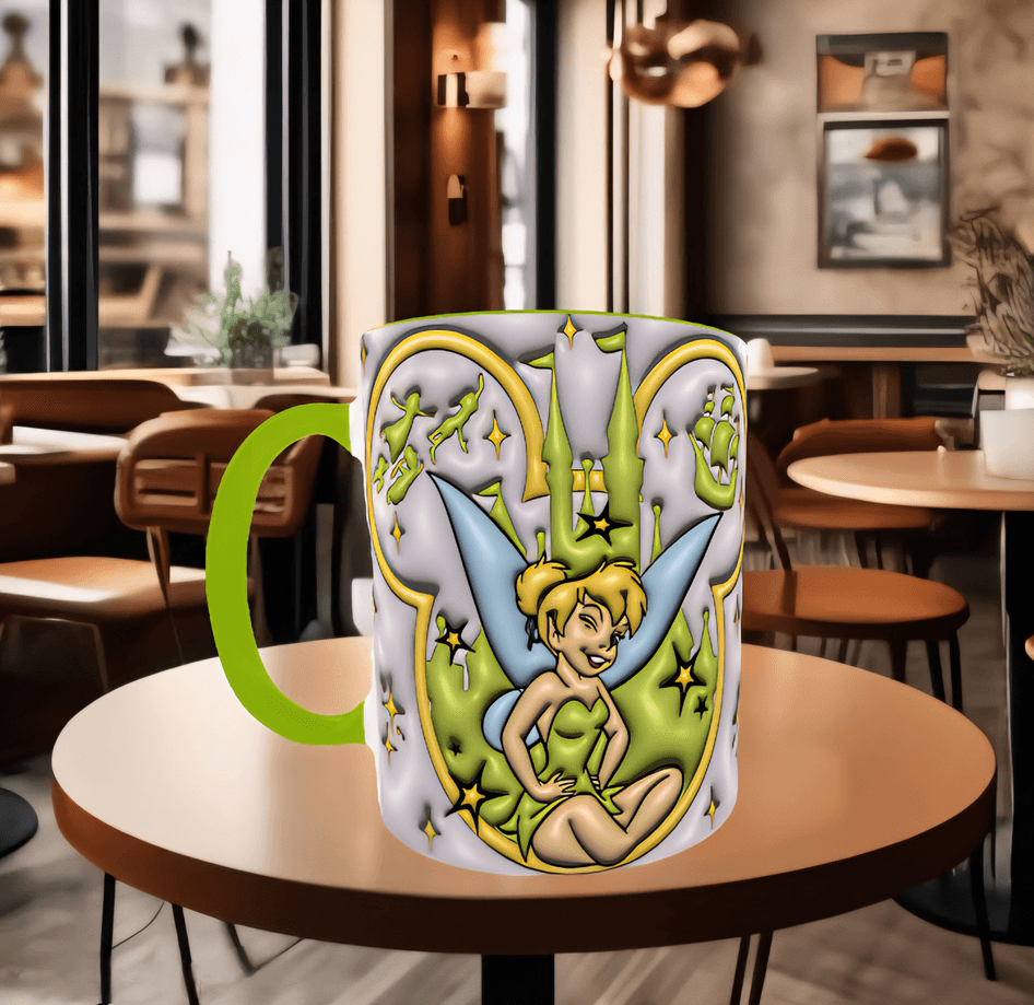 Prenses Baskı içi ve Kulpu Renkli Kupa