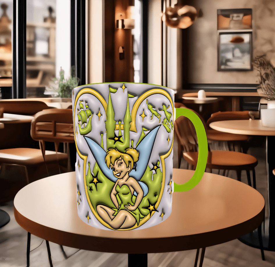 Prenses Baskı içi ve Kulpu Renkli Kupa