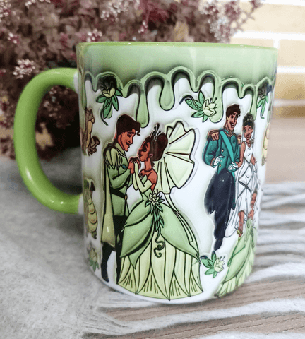 Prenses Baskı içi ve Kulpu Renkli Kupa