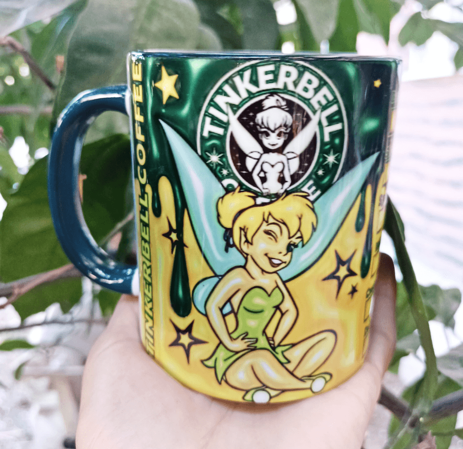 Prenses Baskı içi ve Kulpu Renkli Kupa