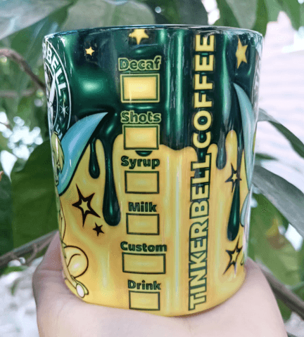 Prenses Baskı içi ve Kulpu Renkli Kupa