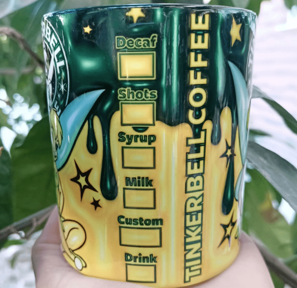 Prenses Baskı içi ve Kulpu Renkli Kupa