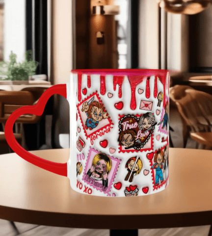 Sevgiler günü özel Baskı içi ve Kulpu Renkli Kupa