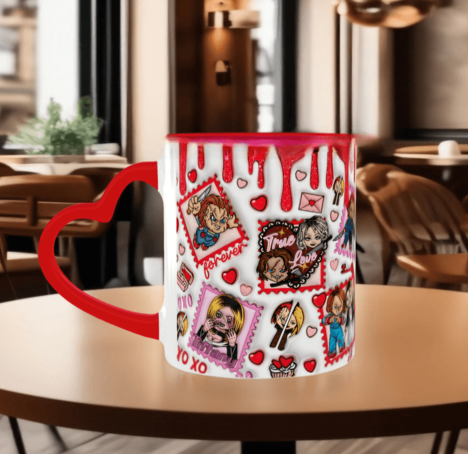 Sevgiler günü özel Baskı içi ve Kulpu Renkli Kupa