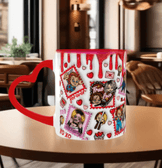 Sevgiler günü özel Baskı içi ve Kulpu Renkli Kupa