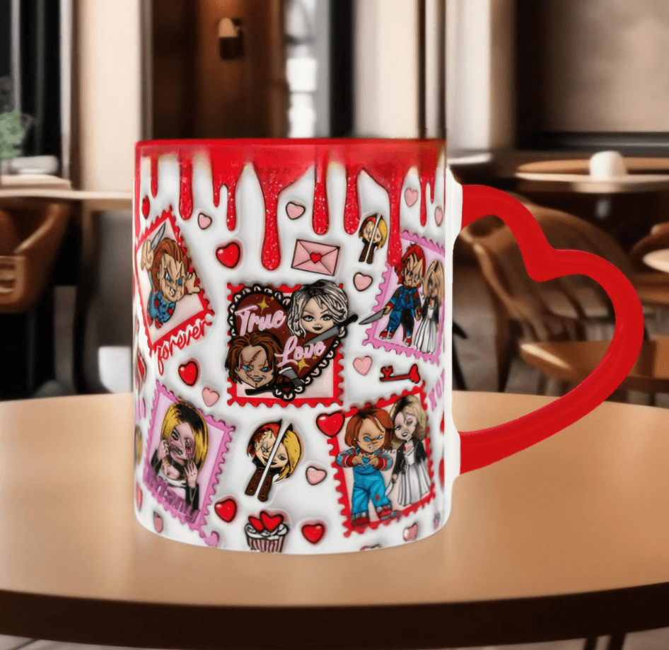 Sevgiler günü özel Baskı içi ve Kulpu Renkli Kupa