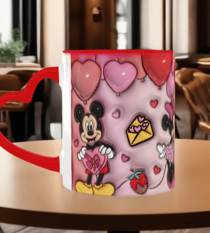 Sevgiler günü özel Baskı içi ve Kulpu Renkli Kupa