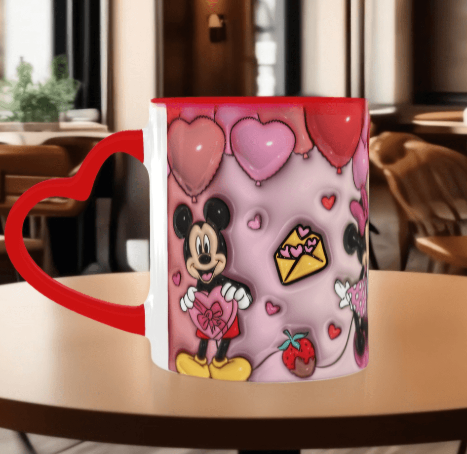 Sevgiler günü özel Baskı içi ve Kulpu Renkli Kupa