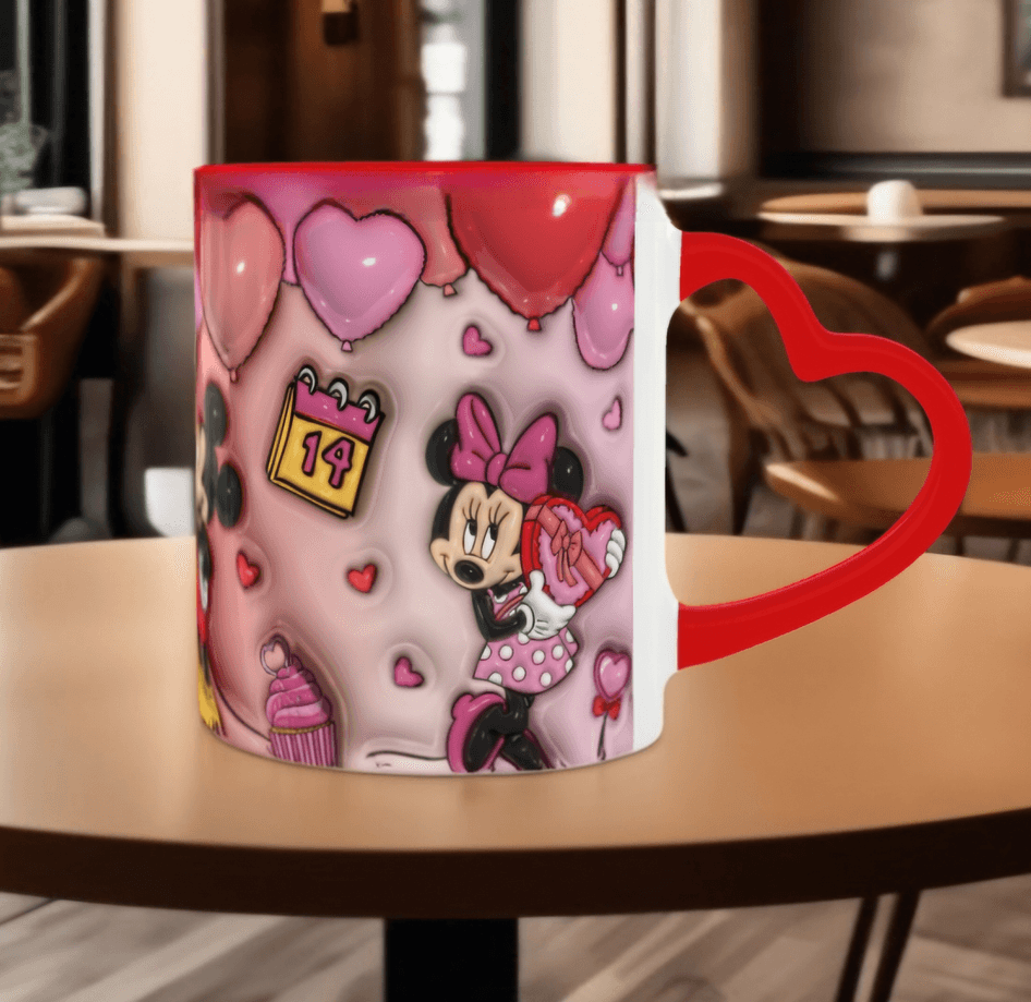 Sevgiler günü özel Baskı içi ve Kulpu Renkli Kupa