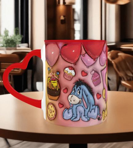 Sevgiler günü özel Baskı içi ve Kulpu Renkli Kupa