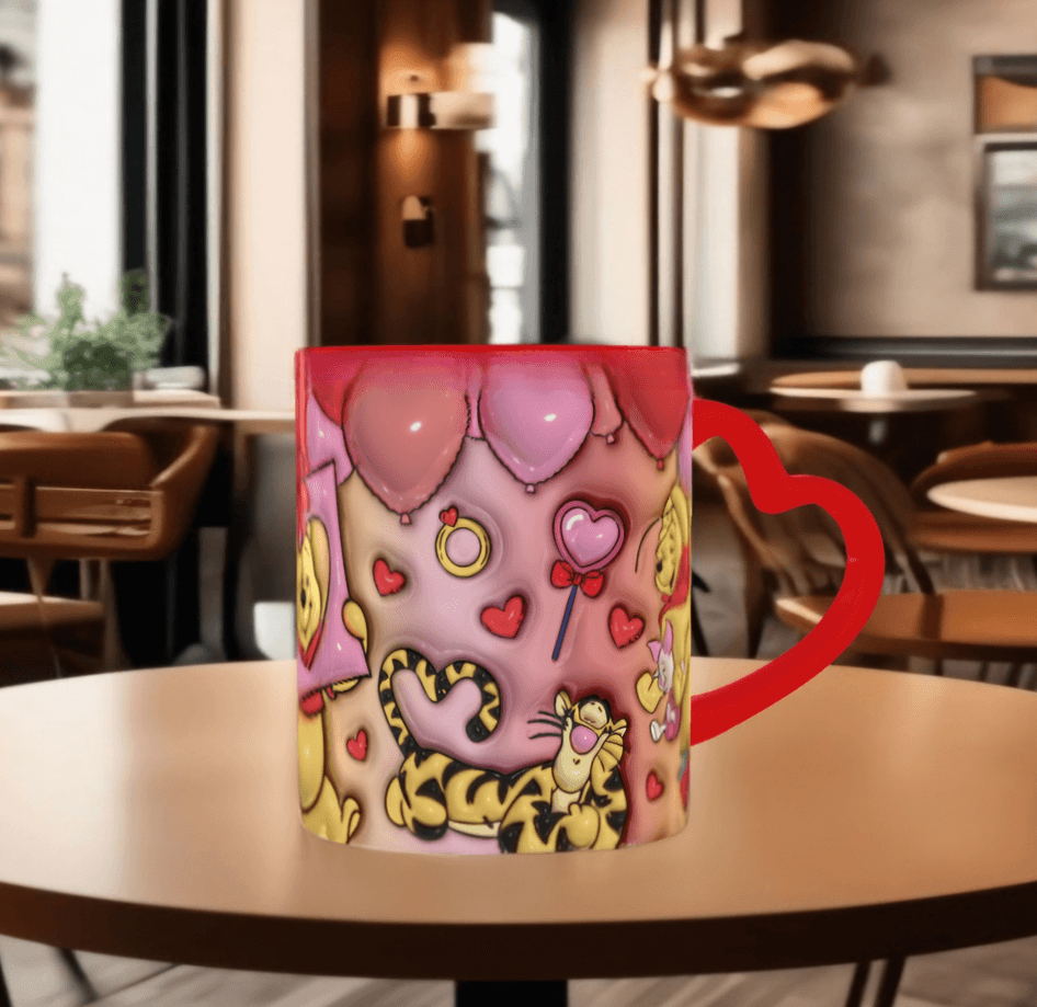 Sevgiler günü özel Baskı içi ve Kulpu Renkli Kupa