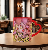 Sevgiler günü özel Baskı içi ve Kulpu Renkli Kupa