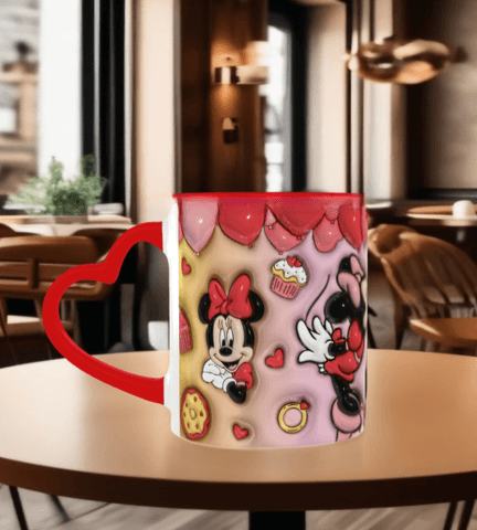 Sevgiler günü özel Baskı içi ve Kulpu Renkli Kupa