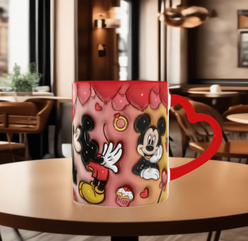 Sevgiler günü özel Baskı içi ve Kulpu Renkli Kupa