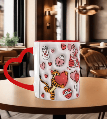 Sevgiler günü özel Baskı içi ve Kulpu Renkli Kupa