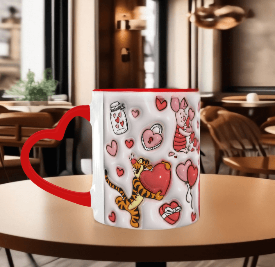 Sevgiler günü özel Baskı içi ve Kulpu Renkli Kupa