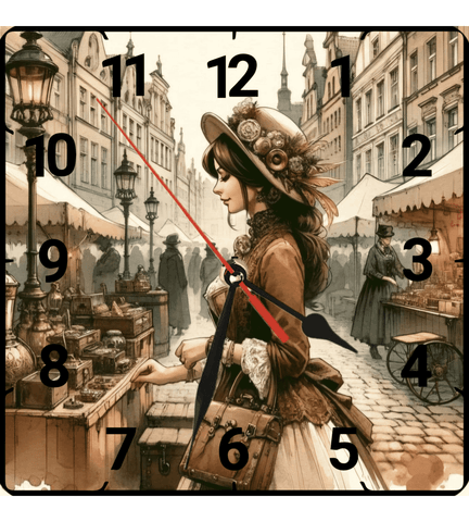 Pazar yeri vintage baskı metal hediyelim dekoratif kaliteli duvar saati