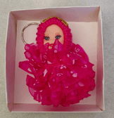 silikon tüllü fuşya bebek lüks anahtarlık çanta aksesuar