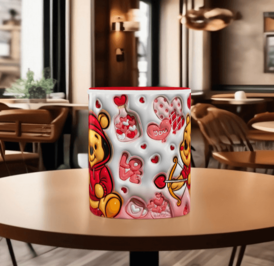 Sevgiler günü özel Baskı içi ve Kulpu Renkli Kupa