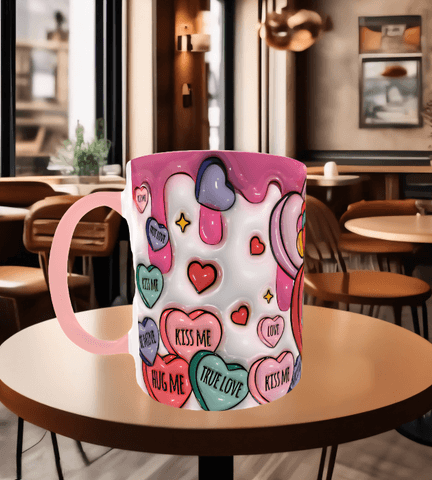 Sevgiler günü özel Baskı içi ve Kulpu Renkli Kupa