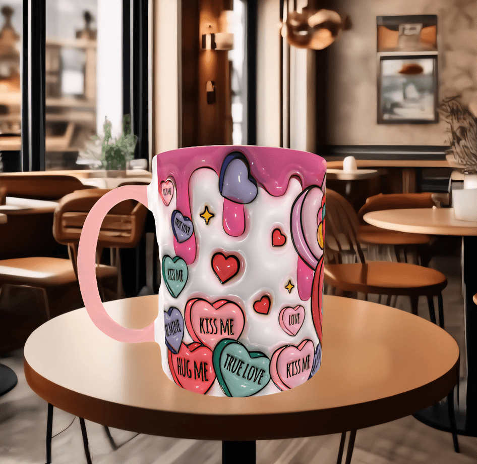 Sevgiler günü özel Baskı içi ve Kulpu Renkli Kupa