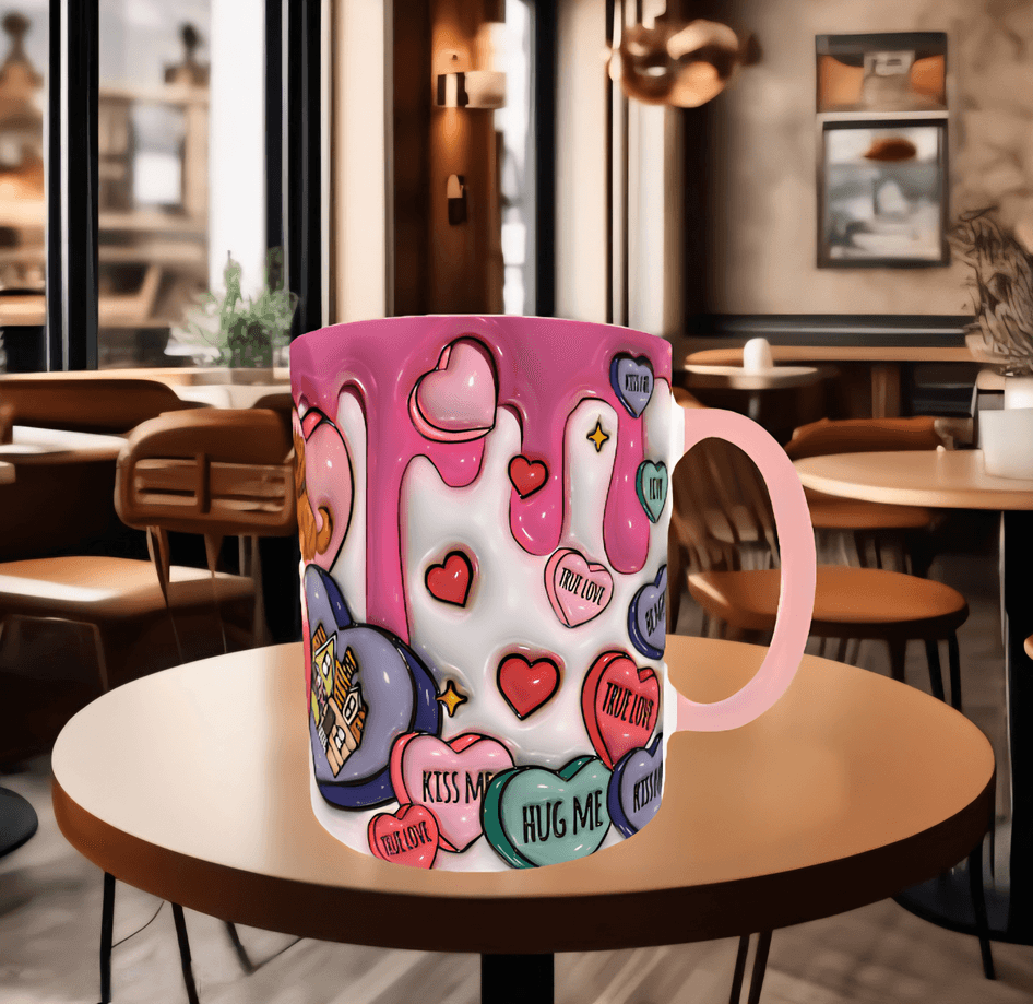 Sevgiler günü özel Baskı içi ve Kulpu Renkli Kupa