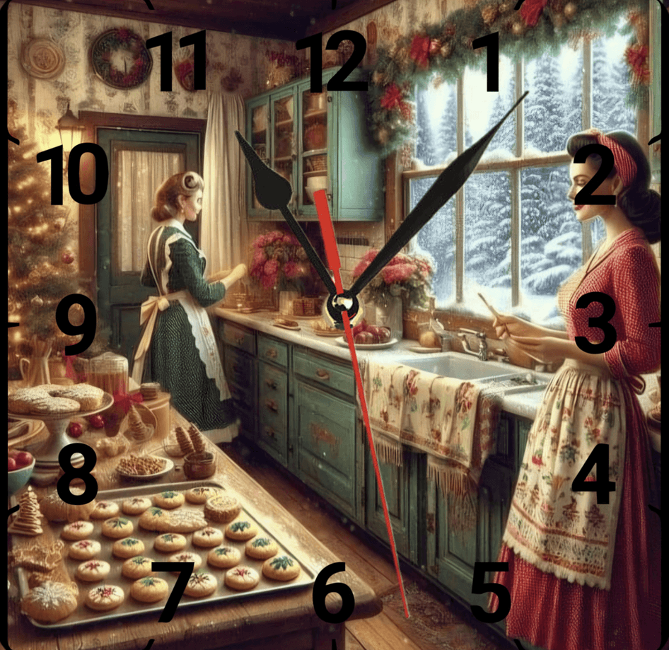 Noel christmas vintage baskı metal hediyelim dekoratif kaliteli duvar saati