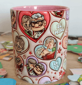 Sevgiler günü özel Baskı içi ve Kulpu Renkli Kupa