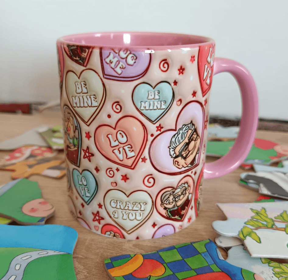 Sevgiler günü özel Baskı içi ve Kulpu Renkli Kupa