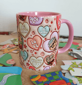 Sevgiler günü özel Baskı içi ve Kulpu Renkli Kupa