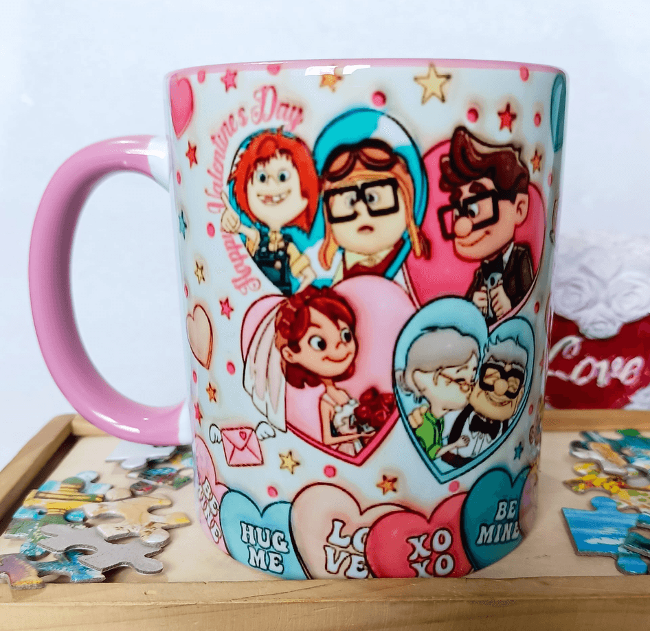 Sevgiler günü özel Baskı içi ve Kulpu Renkli Kupa