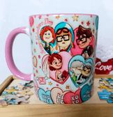 Sevgiler günü özel Baskı içi ve Kulpu Renkli Kupa