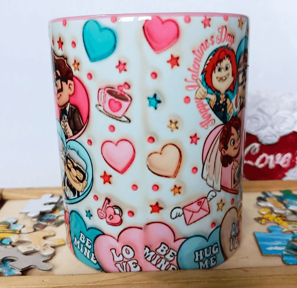Sevgiler günü özel Baskı içi ve Kulpu Renkli Kupa