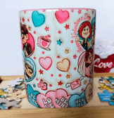 Sevgiler günü özel Baskı içi ve Kulpu Renkli Kupa