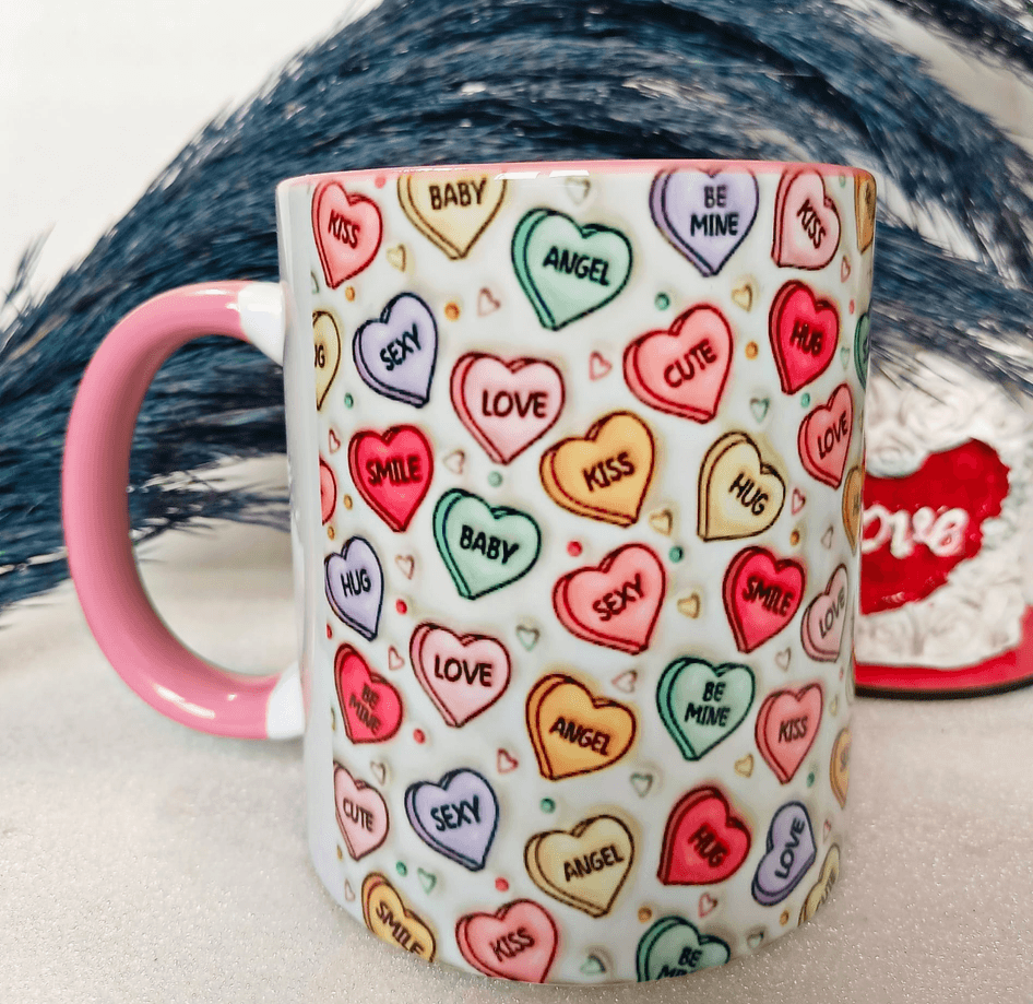 Sevgiler günü özel Baskı içi ve Kulpu Renkli Kupa